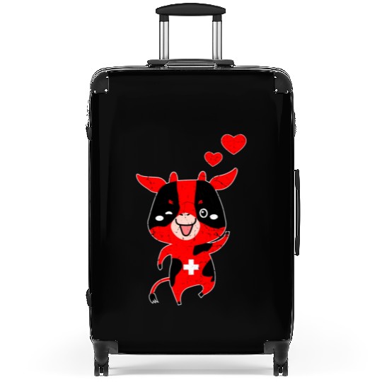 Switzerland Swiss Cow Suitcases