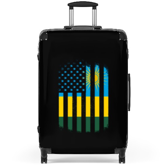 Rwanda And America Flag Rwandan American Flag Suitcases