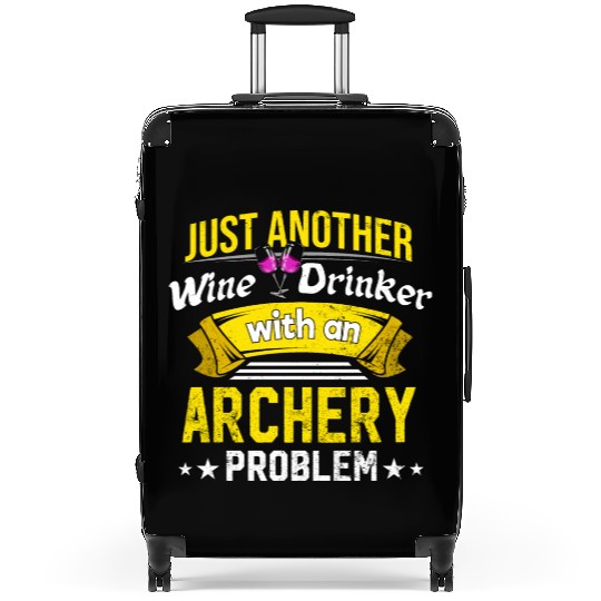Wine Drinker with Archery Problem Wine Lover Funny Suitcases