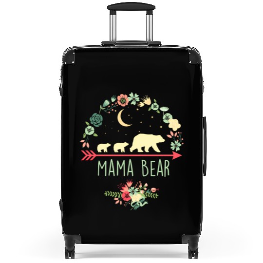 Floral Mama Bear With 2 Cubs Suitcases