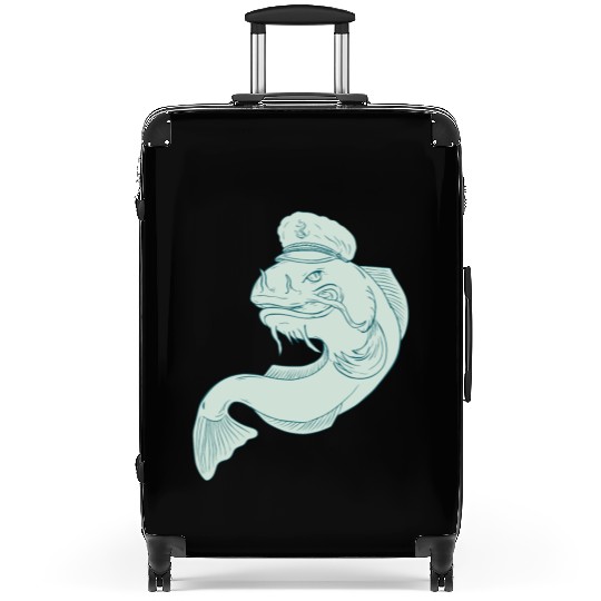 Captain Catfish Drawing Suitcases