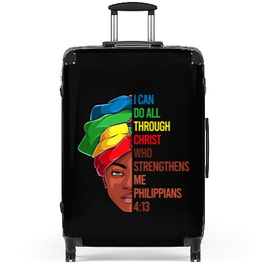 African American Jesus Christian Black Suitcases