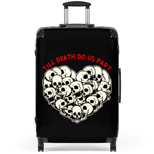 Till Death Do Us Part Skulls Heart ©WhiteTigerLLC Suitcases