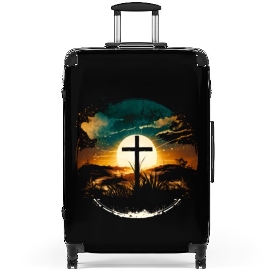 Jesus Cross Painting Suitcases