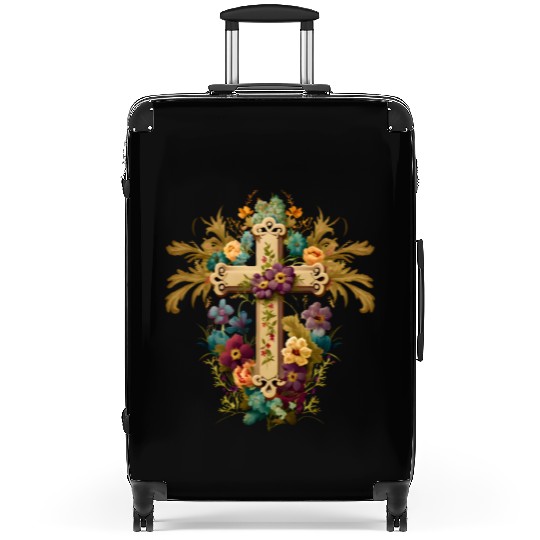 Jesus Cross Painting Suitcases