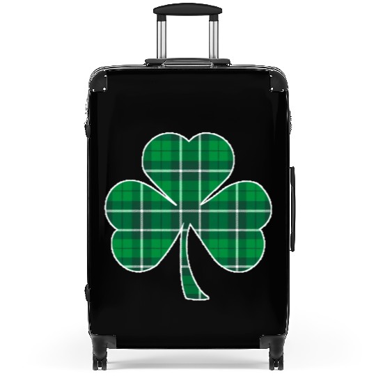 St Patric Day Irish Green Buffalo Plaid Shamrock Suitcases