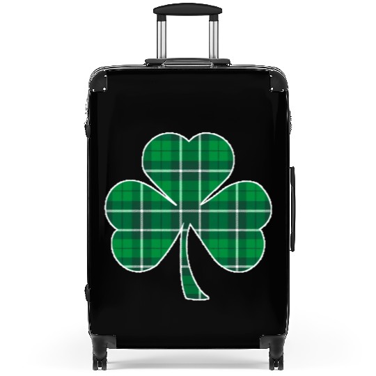 St Patric Day Irish Green Buffalo Plaid Shamrock Suitcases