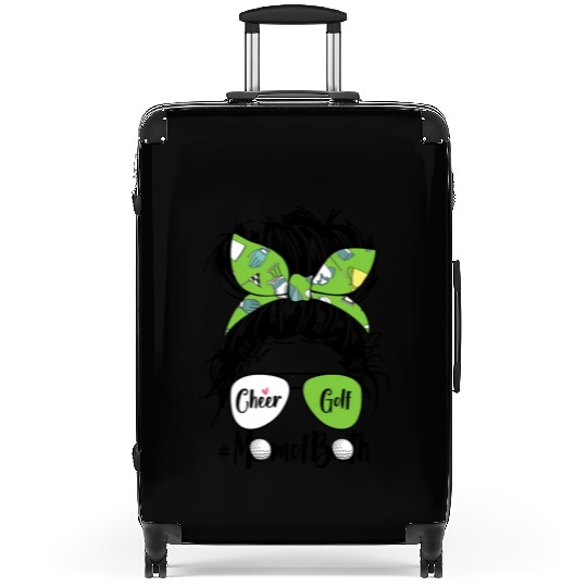 Cheer Golf Mom Of Both Messy Bun Hair Glasses Suitcases