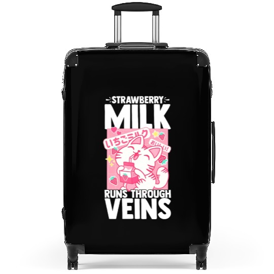 Strawberry Milk Shake Korean Vegan Japanese Drink Suitcases
