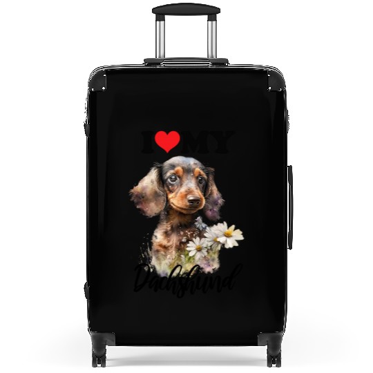 I Love my Dachshund Sarcastic and funny gift Suitcases