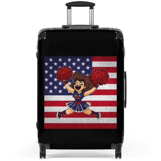 Cheerleading Cheerleader Us Flag Suitcases