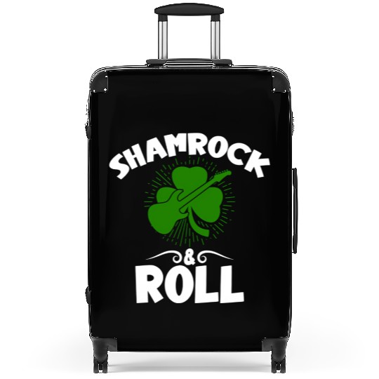 Shamrock Rock And Roll Guitar St Patrick'S Day Suitcases