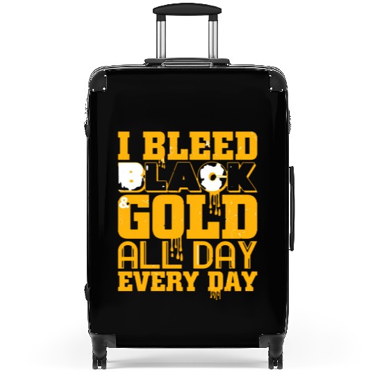 I Bleed Black And Gold Suitcases