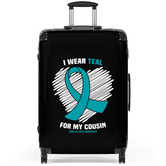 I Wear Teal For My Cousin Food Allergy Awareness Suitcases