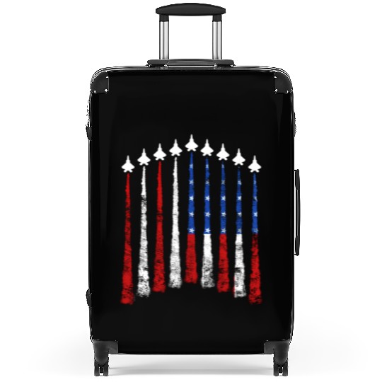 Fighter Air Plane Us Veterans y American Flag Suitcases