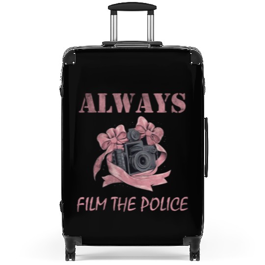 Always film the police pink camera Suitcases