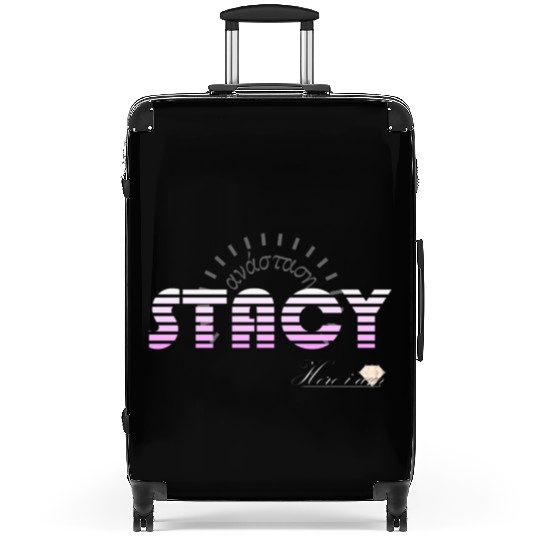 Stacy pink white, etymology of Greek origin. Suitcases