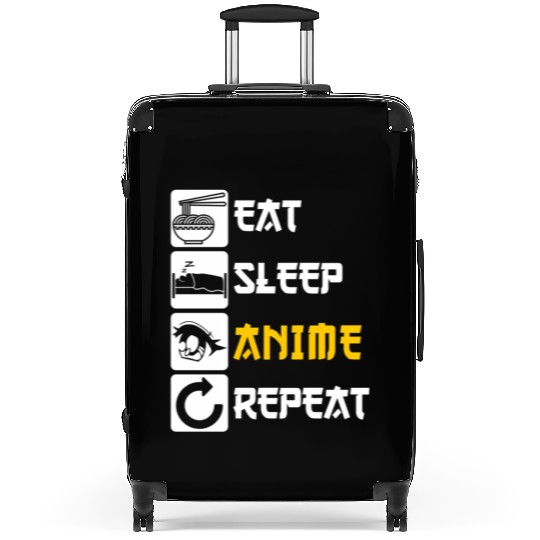 Eat Sleep Anime Repeat Manga Japan Saying Cosplay Suitcases