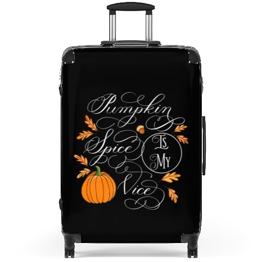 Pumpkin Spice is My Vice Fall Autumn Leaves Suitcases