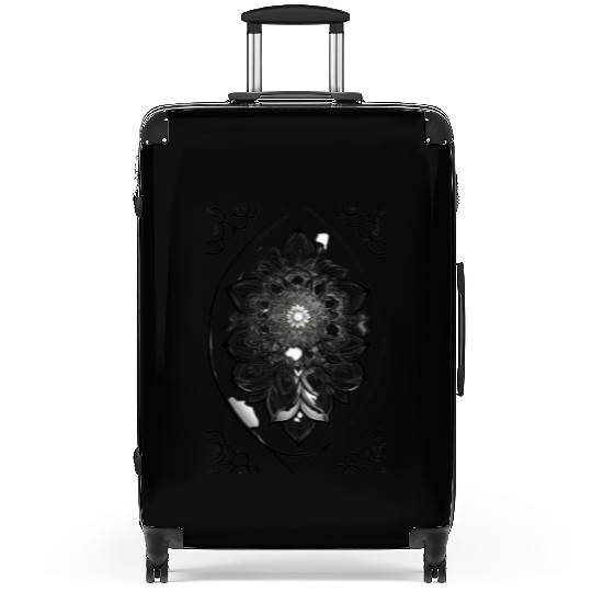 beautiful flower mandala decoration Suitcases