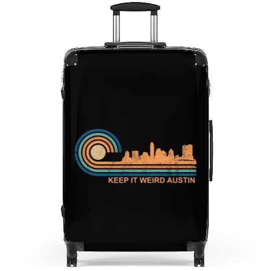 Keep It Weird Austin Texas Skyline Retro Austinkee Suitcases