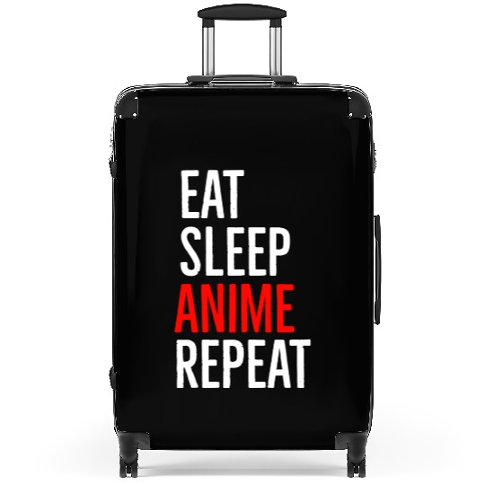 Eat Sleep Anime Repeat Suitcases
