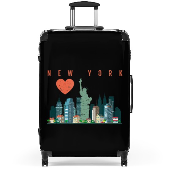 New York City Nyc Skyline Heart Distressed Style Suitcases