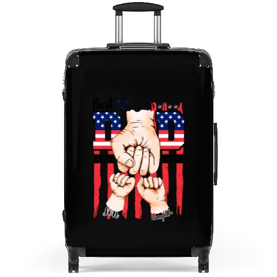 Best Dad Ever Team American Flag Father's Day Suitcases
