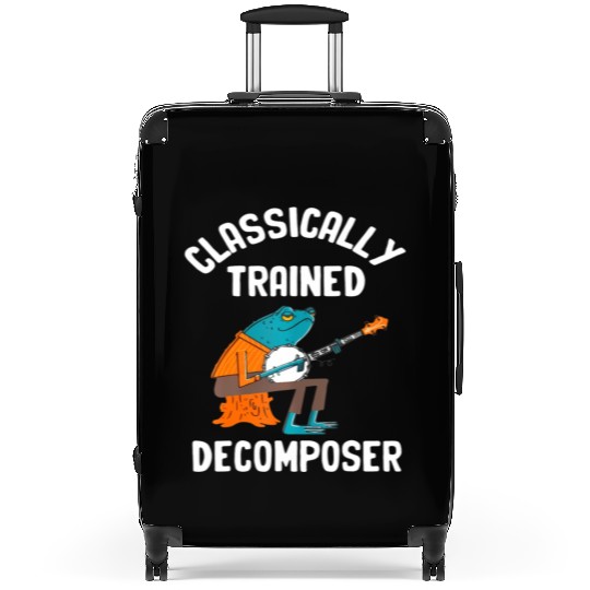 Classically Trained Decomposer Funny Frog Playing Suitcases