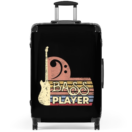 Bass Guitar Player Vintage Bass Clef I Bassist Suitcases
