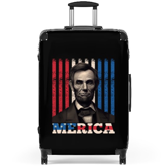 Merica Lincoln Independence Day Party 4th July Suitcases