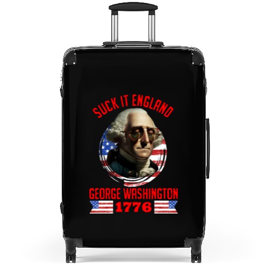 George Washington 1776 Suck it England USA Suitcases