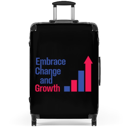 Embrace Change and Growth quote typography product Suitcases