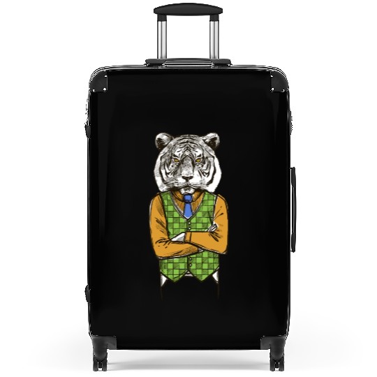 Tiger Wearing classic Suitcases