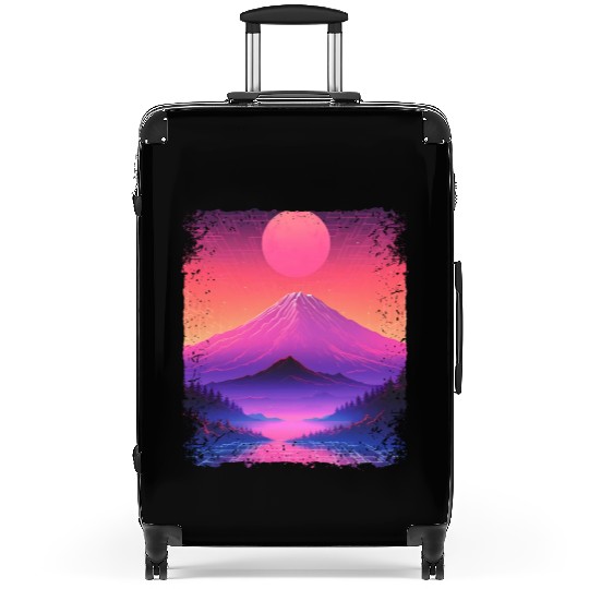 Mount Fuji Aesthetic Japan Sight Vaporwave Volcano Suitcases