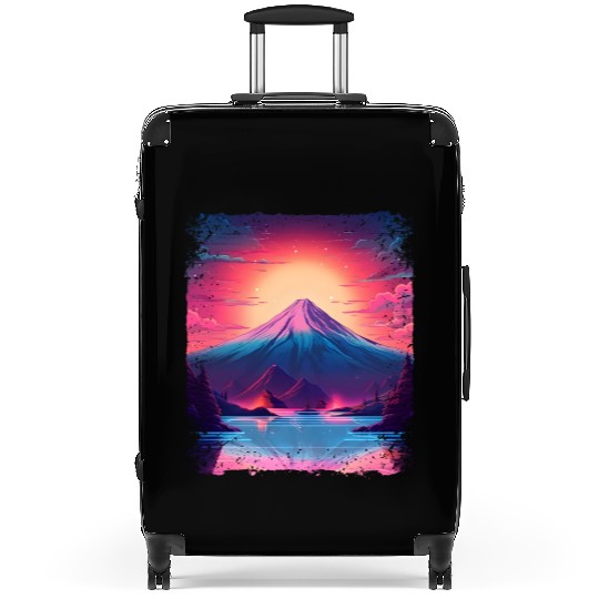 Mount Fuji Sight Aesthetic Japan Vaporwave Volcano Suitcases