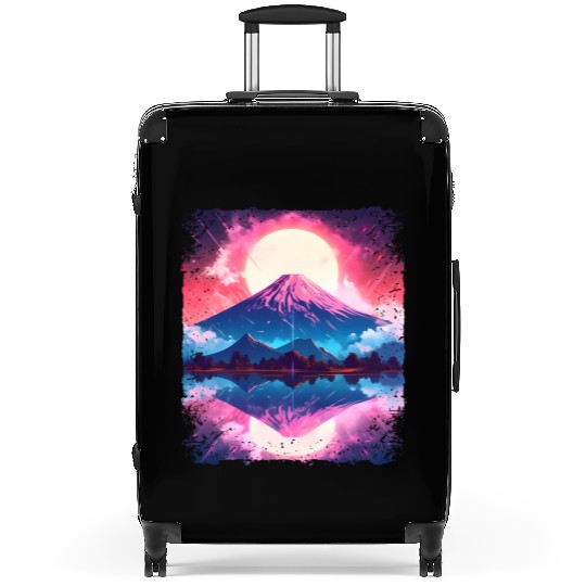 Mount Fuji Vaporwave Aesthetic Japan Sight Volcano Suitcases