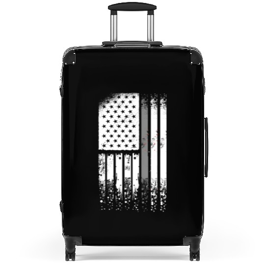 Correctional Officer - Us Flag Thin Silver Line Suitcases