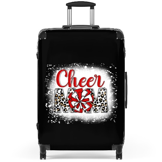 Cheer Mom Leopard Cheerleader Bleached Mother Suitcases