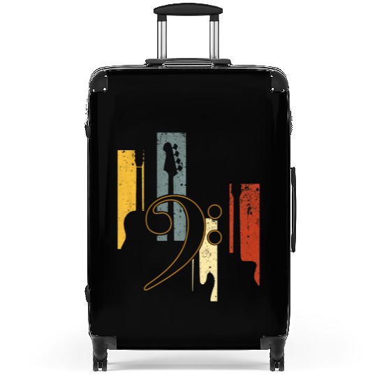 Bass Clef Vintage Bass Guitar Players Music Suitcases