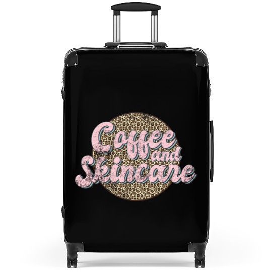 Coffee And incare Leopard Esthetician incare Suitcases