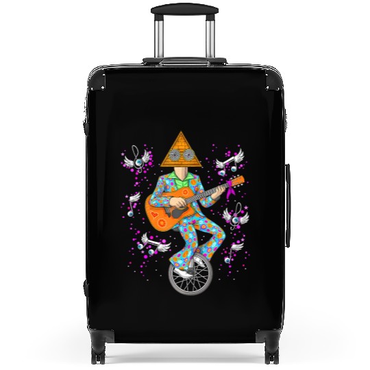 Psychedelic Hippie Pyramid Playing Guitar Music Suitcases