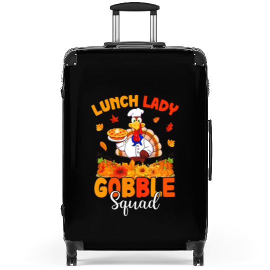 Funny Lunch Lady Autumn Turkey Gobble Happy Suitcases