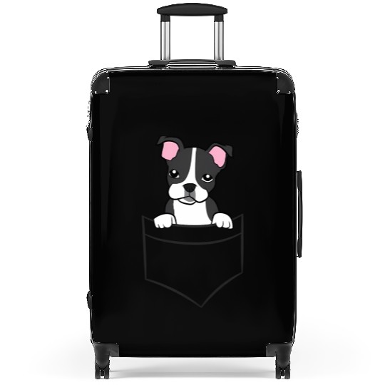 Boston Terrier In The Pocket Pocket Boston Terrier Suitcases