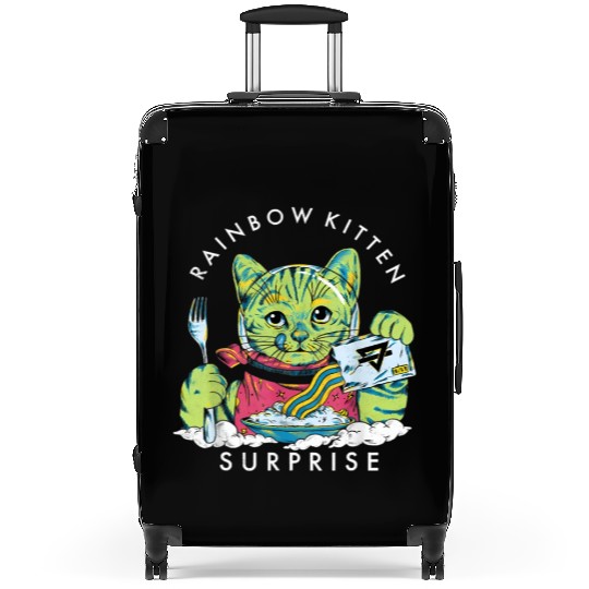 Cats Rainbow Kitten Surprise Eat Retro Animals Suitcases