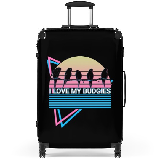 Budgie Parakeet Retro Suitcases
