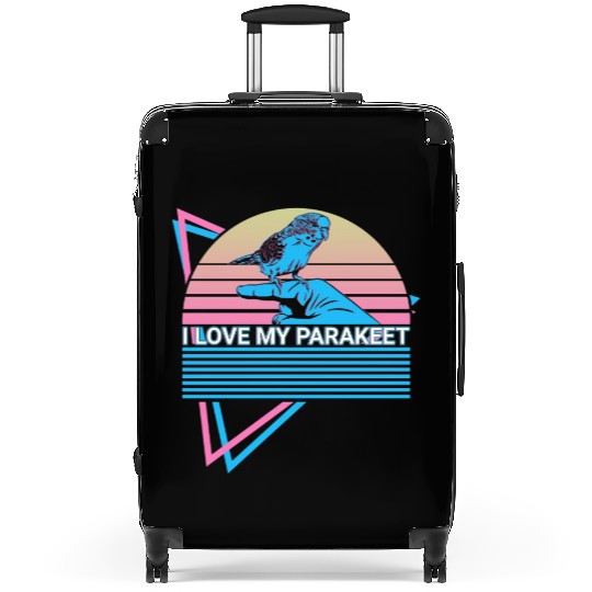 Budgie Parakeet Retro Suitcases