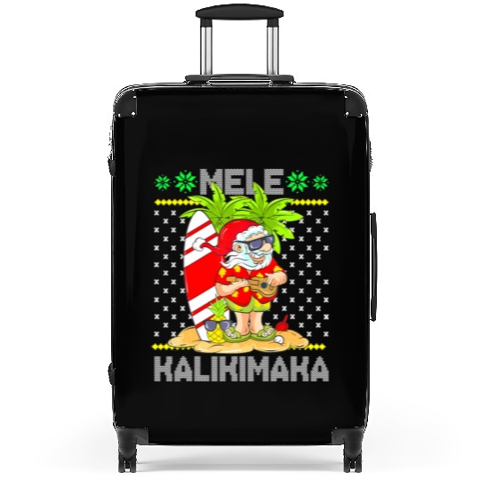 Mele Kalikimaka Santa Claus Surfer Guitar Suitcases