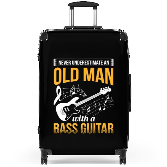 Old Man With A Bass Guitar Bassist Retired Bass Suitcases