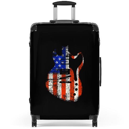 Bassist USA American Flag Bass Guitar Player Suitcases